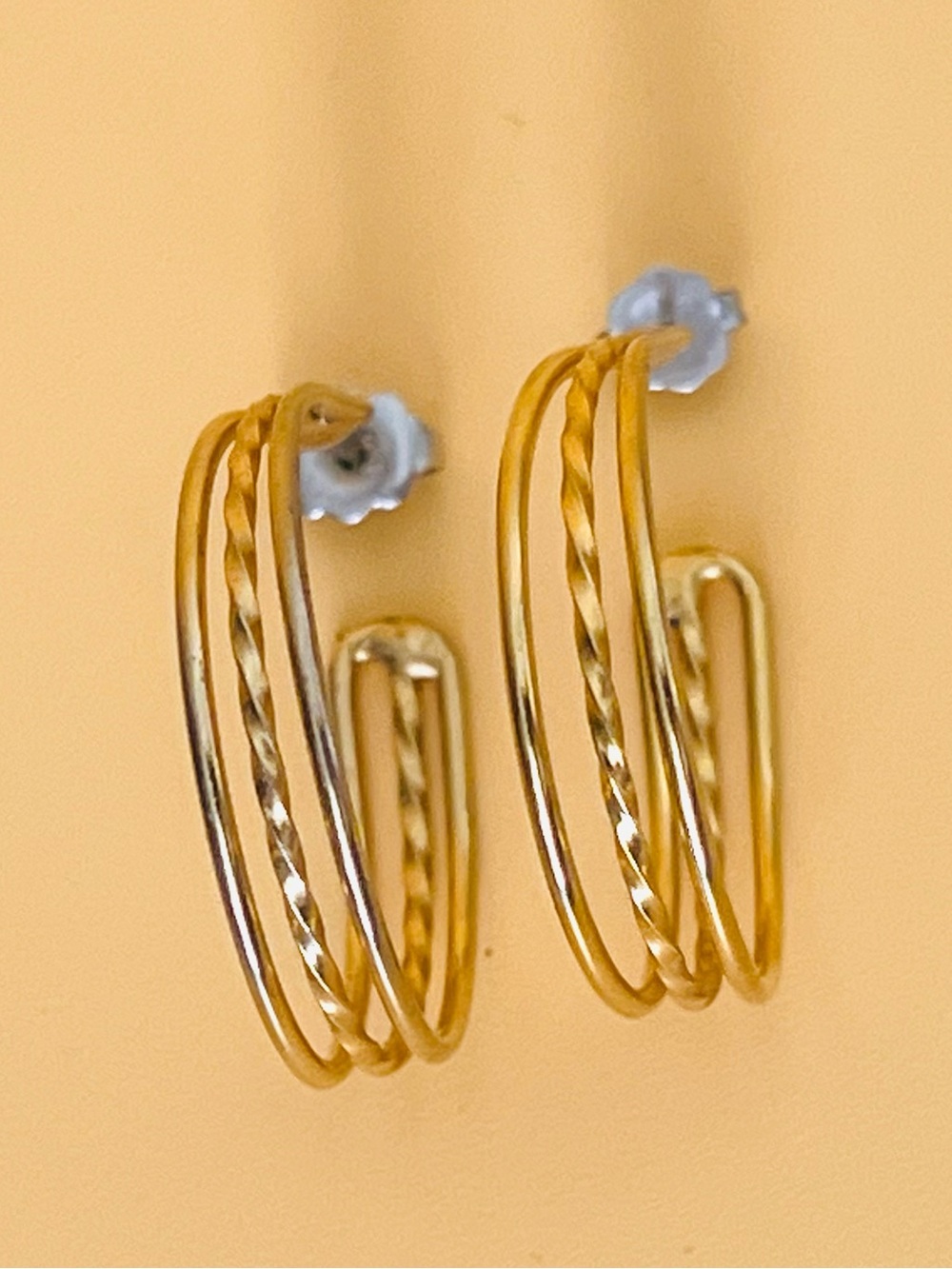 Gold plated hoop earrings